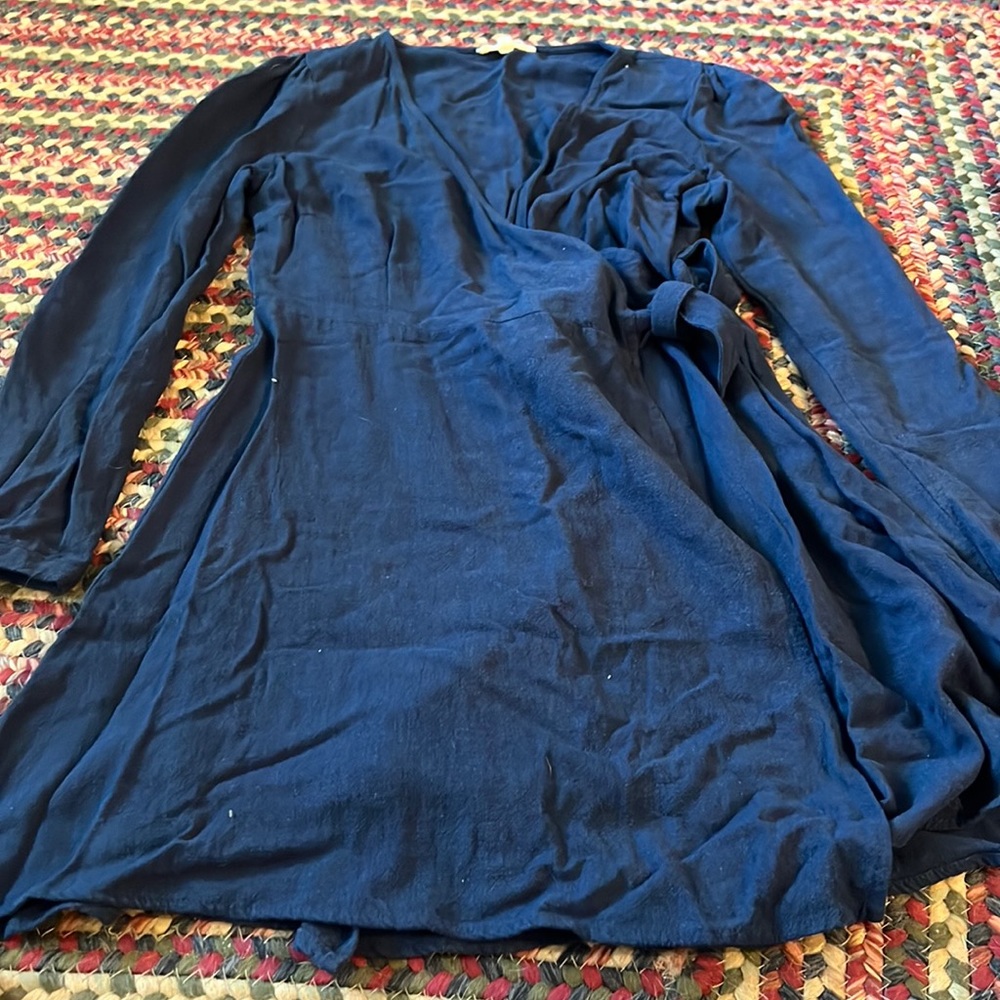Navy Blue Wrap Mini Dress